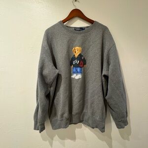 GREY POLO RALPH LAUREN BEAR SWEATSHIRT